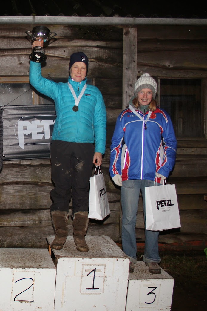 Jenny Peel on the podium at the British Night Championships 2014