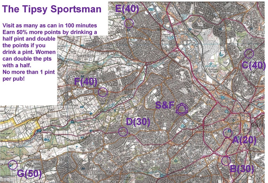 The Tipsy Sportman Map