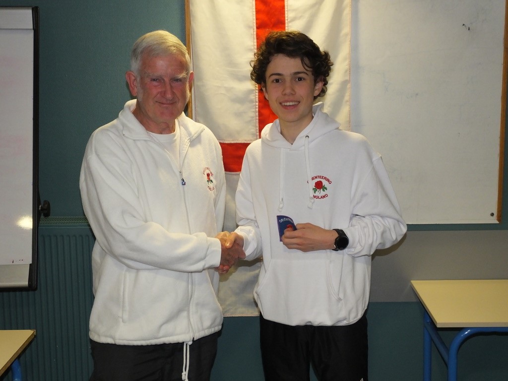 Me getting my England team badge with Philip Gristwood (P. Gristwood)